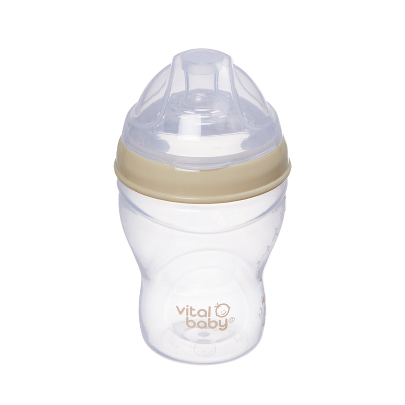Vital Baby Mamadeira Nurture com design semelhante ao seio materno, 240ml, pacote com 2 unidades.