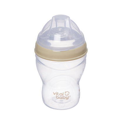 Vital Baby Mamadeira Nurture com design semelhante ao seio materno, 240ml, pacote com 2 unidades.