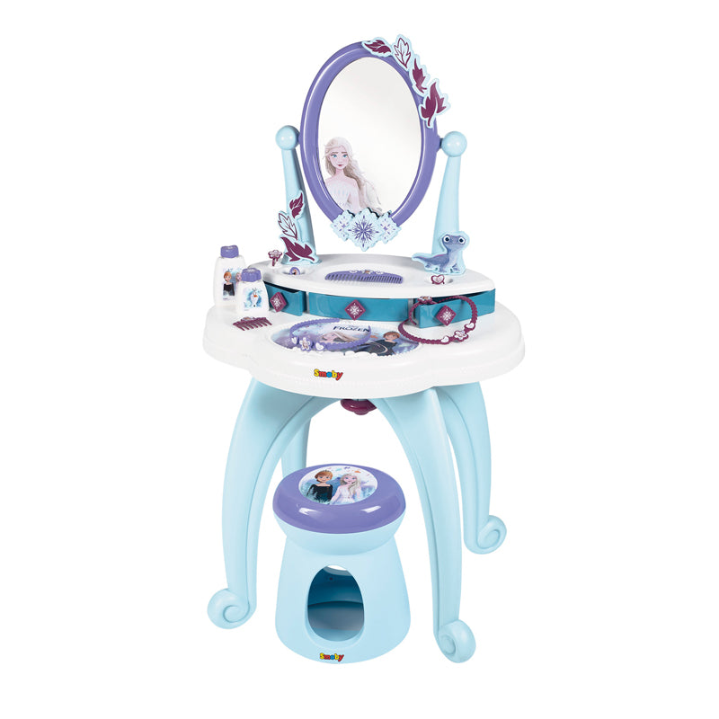 Disney Conjunto de Penteadeira Infantil Frozen 2 em 1 com Banqueta e Mais de 10 Acessórios