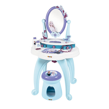 Disney Conjunto de Penteadeira Infantil Frozen 2 em 1 com Banqueta e Mais de 10 Acessórios
