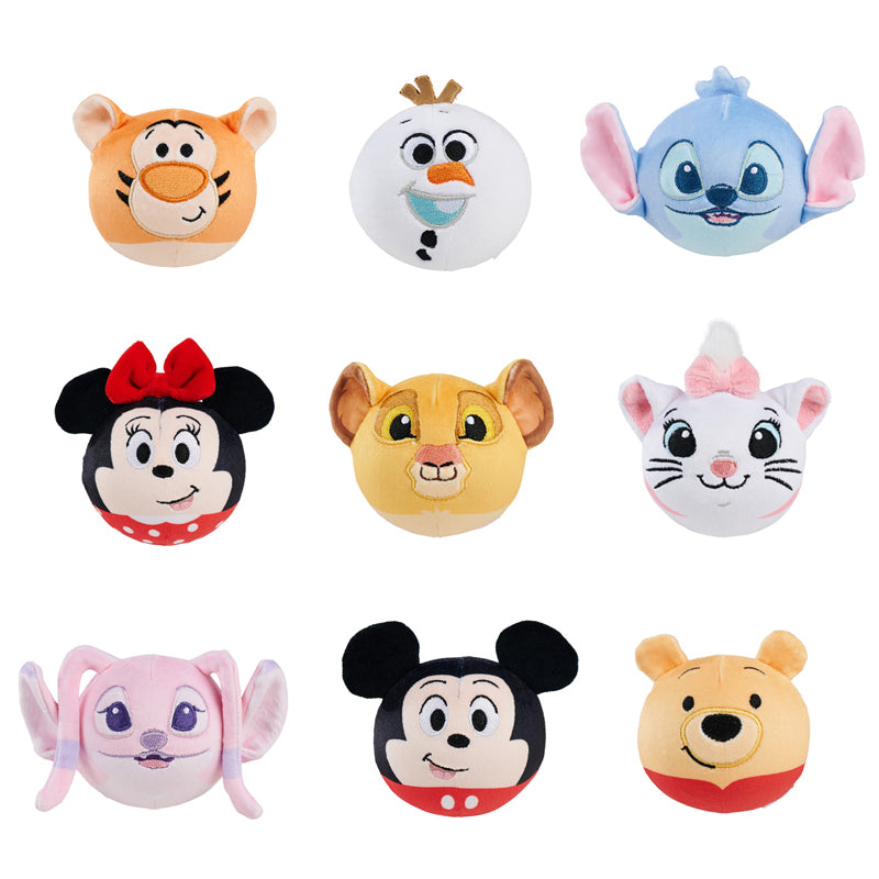 Disney Squashkins Memory Foam Balls 10cm, 9 Assorted Characters, Soft Squeeze Toy, Stress Reliever & Gift