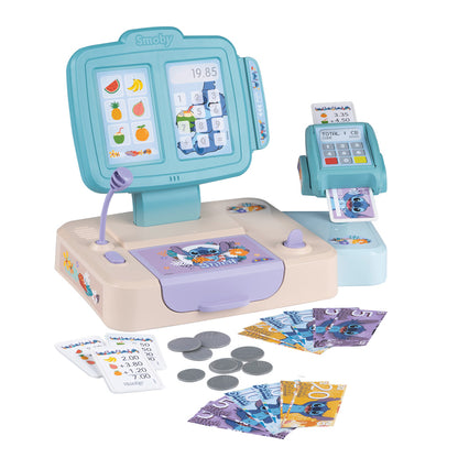 Disney Caixa Registradora Stitch Smoby Brinquedo de Faz de Conta com 26 Acessórios