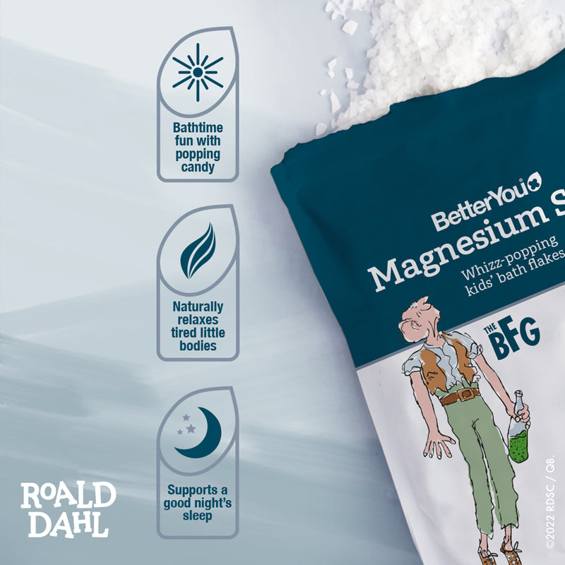 Flocos de banho para crianças BetterYou Roald Dahl Magnesium Sleep