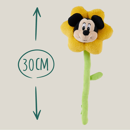 Disney Caixa de Presente In Bloom – Pelúcia de Flor do Mickey com Pétalas Macias, Haste Flexível e Detalhes Bordados