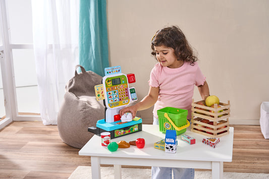 Caixa Registradora LeapFrog Scan & Learn – Supermercado de Brinquedo com Scanner, 30 Botões Educativos e Acessórios