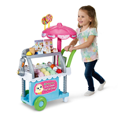 LeapFrog Scoop & Learn Ice Cream Pop-Up Shop Conjunto de faz de conta com concha de sorvete, jogos educativos e muito mais
