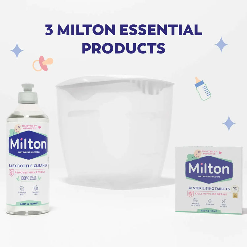 Milton Kit inicial com comprimidos e esterilizador de água fria.