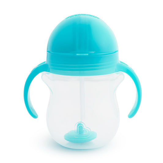 Vaso con pajita ponderado Click Lock Tip &amp; Sip de Munchkin, azul, 207 ml