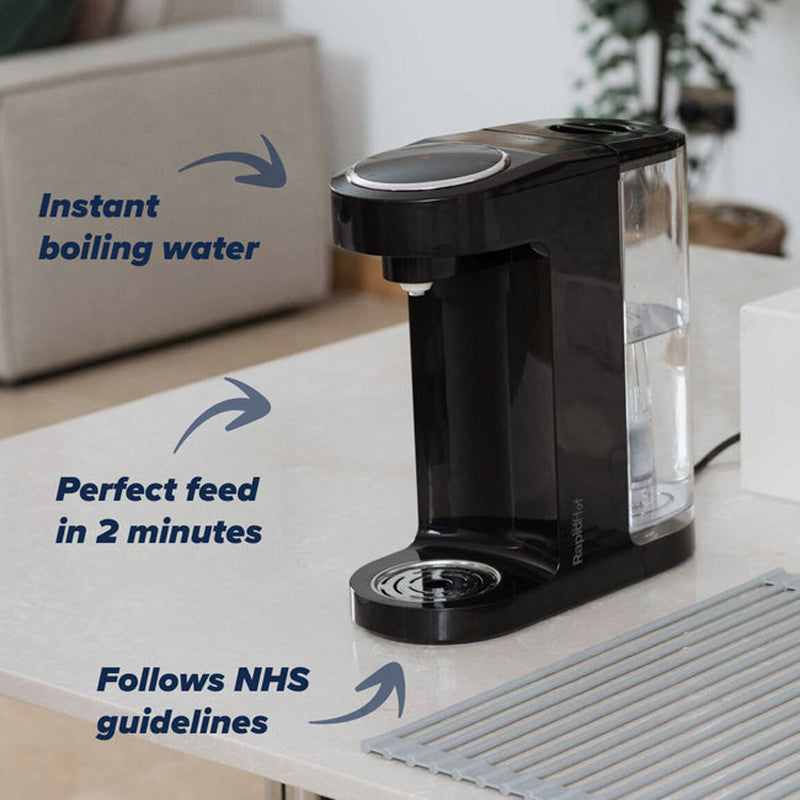 Nuby Rapid Hot Black: Água fervente pronta quando seu bebê estiver com fome.