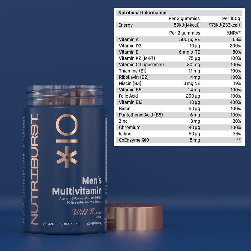 Multivitamínico masculino Nutriburst anos 60