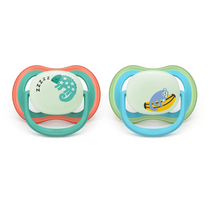 Philips Avent Chupeta Ultra Air Nighttime para Meninos de 6 a 18 meses (Pacote com 2)