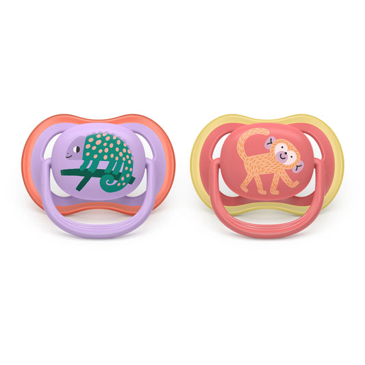 Philips Avent Chupeta Ultra Air Rosa para crianças a partir de 18 meses (pacote com 2)