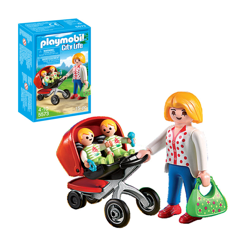 Playmobil 5573 Mãe da vida urbana com carrinho duplo