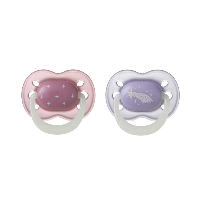 Tommee Tippee Chupeta Night Glow 0-6 meses, pacote com 2 unidades