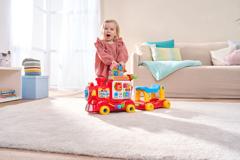 VTech 4-in-1 Alphabet Express | Interactive Ride-On Train, Walker & Pull Cart | Learning Toy