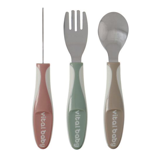 Vital Baby Conjunto de 3 talheres Nourish para crianças grandes