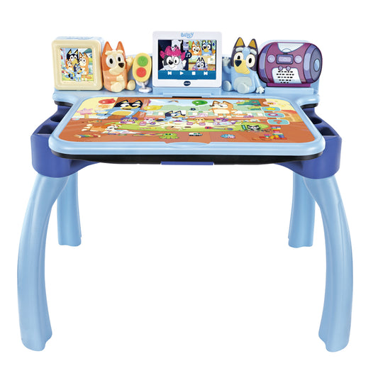 Mesa de Atividades e Aprendizado Interativo VTech Bluey com Banqueta – Brinquedo com Funções de Toque, Música e Arte (Para crianças de 3 a 6 anos)