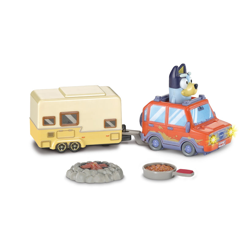 Brinquedo VTech Toot-Toot Drivers – Carro da Família Bluey e Trailer (com Som e Luzes) – Para 1 a 5 Anos
