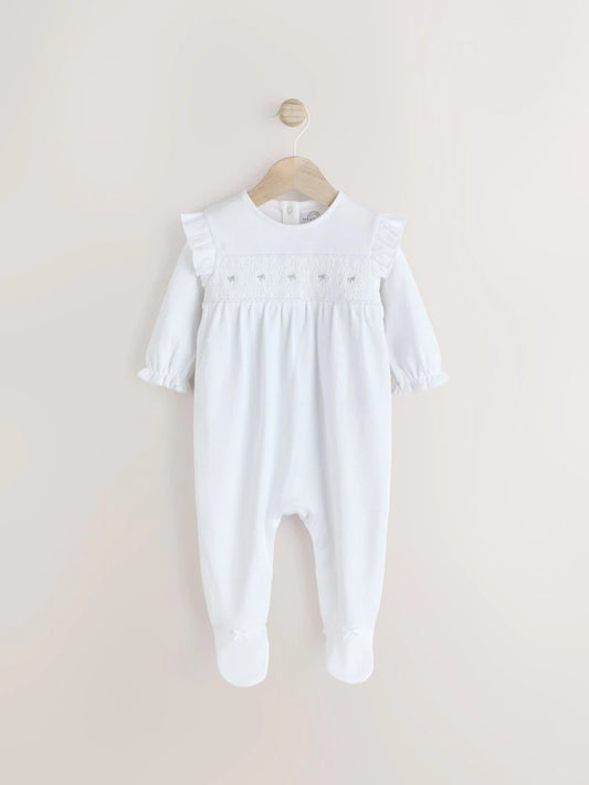 |BabyGirl| Macacão De Dormir Branco Para Bebês 100% Algodão (0 meses a 2 anos)