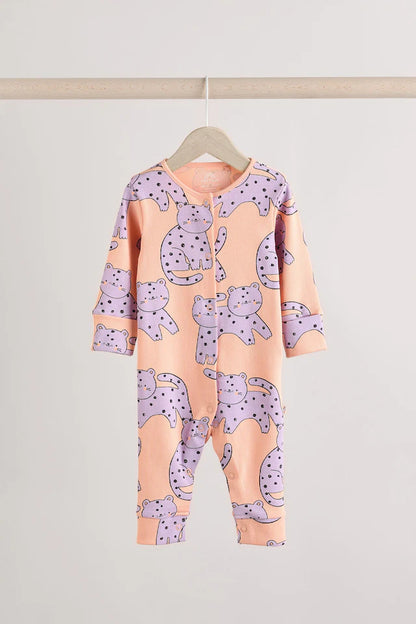 |BabyGirl| Lilás Roxo Bebê Brilhante Sem Pés Pijamas Pacote Com 3 (0 meses-3 anos)