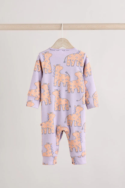 |BabyGirl| Lilás Roxo Bebê Brilhante Sem Pés Pijamas Pacote Com 3 (0 meses-3 anos)