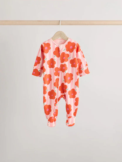 |BabyGirl| Conjunto De 5 Macacões Para Bebês 100% Algodão Com Zíper Multidirecional (0 meses a 2 anos)