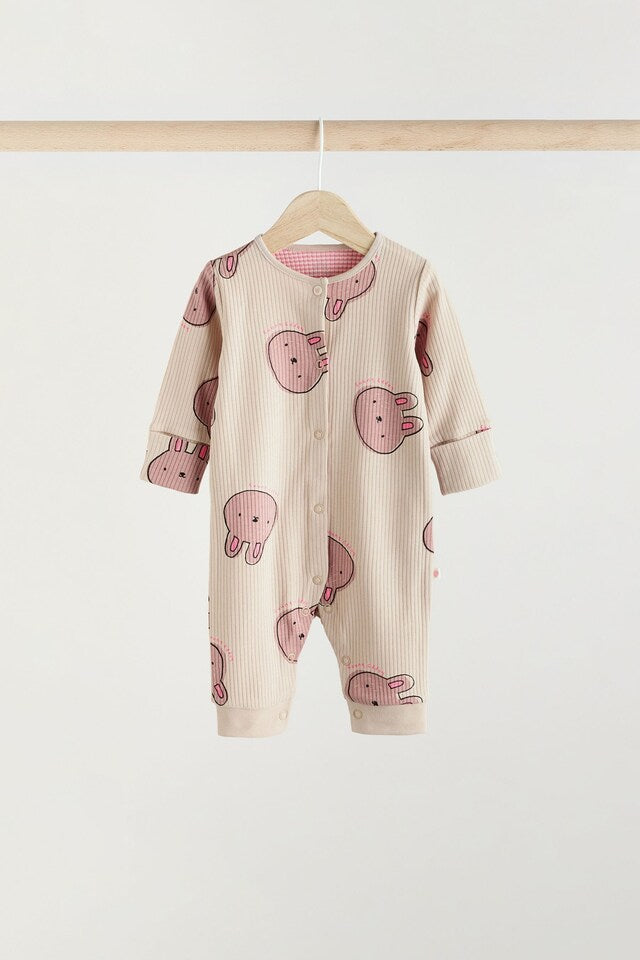 |BabyGirl| Macacão De Dormir Sem Pés Pink Baby Bright, Pacote Com 3 Unidades (0 meses a 3 anos)