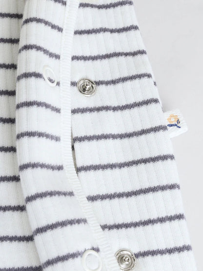 |BabyBoy| Macacão De Dormir Azul/Branco Para Bebê 100% Algodão, Pacote Com 3 Peças (0 meses a 2 anos)