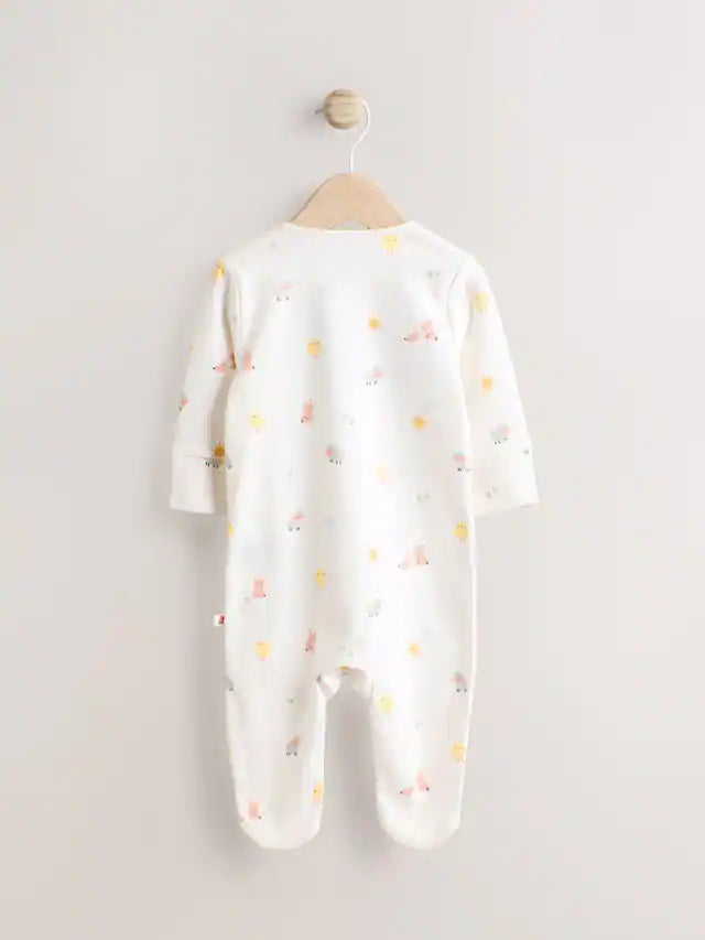 |BabyGirl| Macacão De Dormir Branco 100% Algodão Para Bebê My First Easter (0-12 meses)