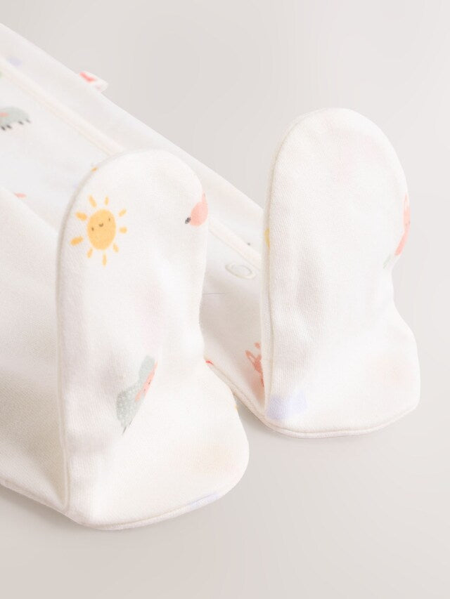 |BabyGirl| Macacão De Dormir Branco 100% Algodão Para Bebê My First Easter (0-12 meses)