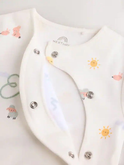 |BabyGirl| Macacão De Dormir Branco 100% Algodão Para Bebê My First Easter (0-12 meses)