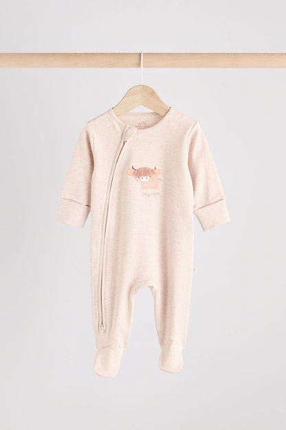 |BabyBoy| Neutro Hamish Baby 100% algodão Sleepsuits 3 unidades (0 meses a 2 anos)