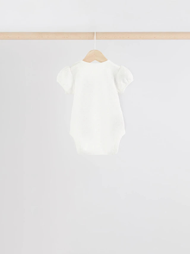 |BabyGirl| Pink Mouse 100% Algodão Manga Curta Macacão Bebê 5 Unidades