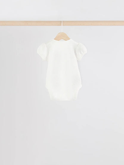 |BabyGirl| Pink Mouse 100% Algodão Manga Curta Macacão Bebê 5 Unidades