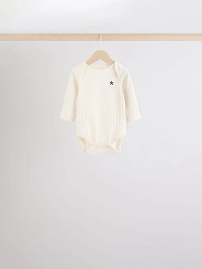 |BabyBoy| Body Azul Manga Longa Para Bebê 100% Algodão Pacote Com 5