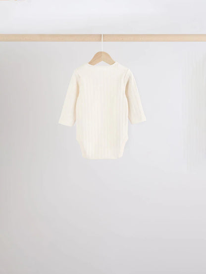 |BabyBoy| Body Azul Manga Longa Para Bebê 100% Algodão Pacote Com 5