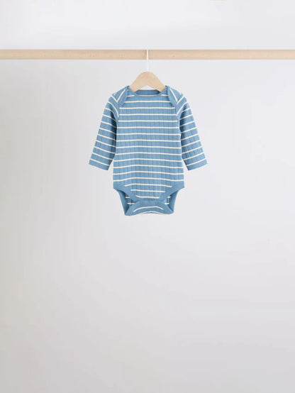 |BabyBoy| Body Azul Manga Longa Para Bebê 100% Algodão Pacote Com 5