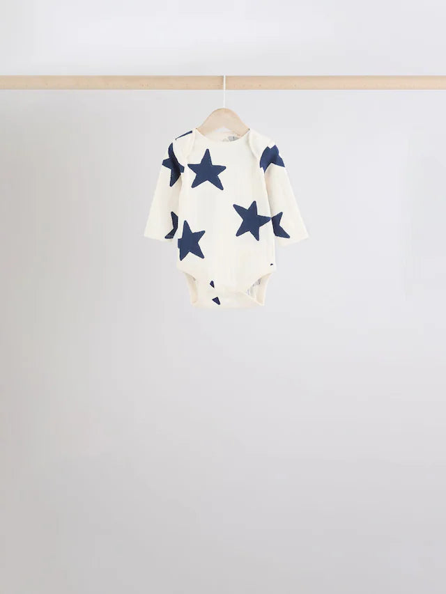 |BabyBoy| Body Azul Manga Longa Para Bebê 100% Algodão Pacote Com 5