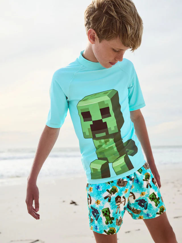 |BigBoy| Rash Vest Do Minecraft (3-16 anos) (3-16 anos)