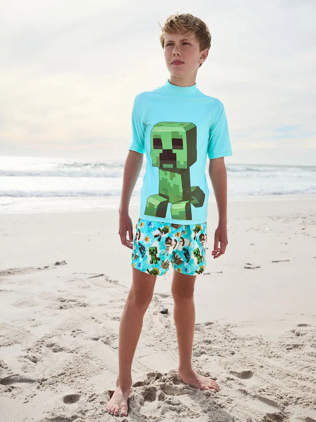 |BigBoy| Rash Vest Do Minecraft (3-16 anos) (3-16 anos)