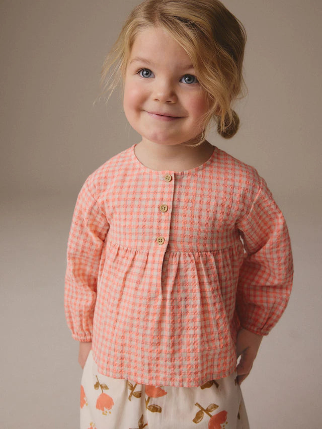 |Girl| Conjunto De Blusa Rosa e Calça Com Estampa Floral (3 meses a 7 anos)