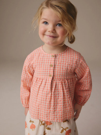 |Girl| Conjunto De Blusa Rosa e Calça Com Estampa Floral (3 meses a 7 anos)