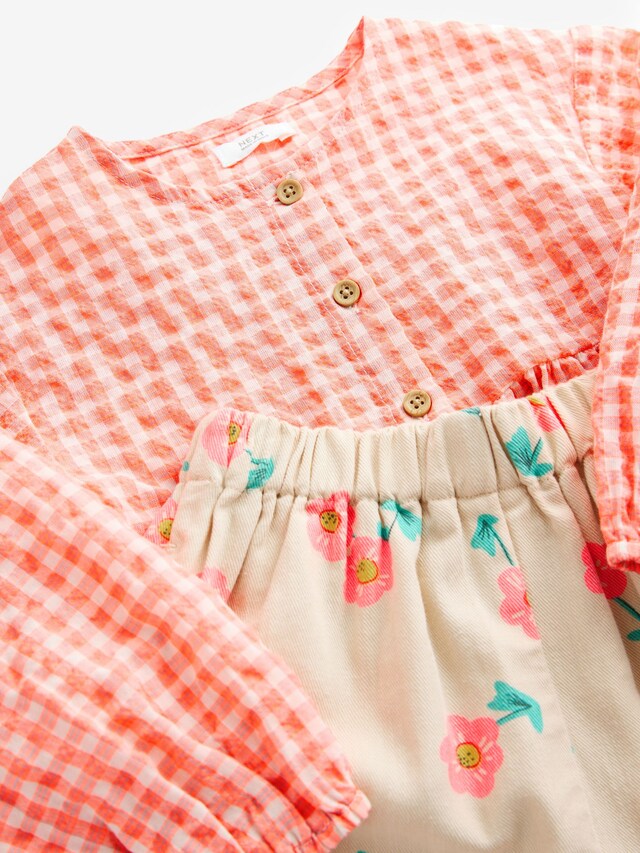 |Girl| Conjunto De Blusa Rosa e Calça Com Estampa Floral (3 meses a 7 anos)