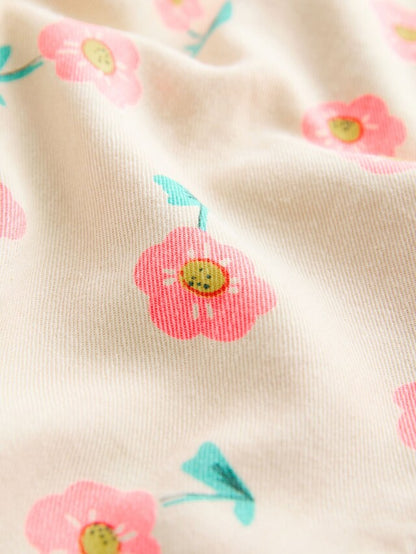 |Girl| Conjunto De Blusa Rosa e Calça Com Estampa Floral (3 meses a 7 anos)