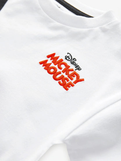 |Boy| Camiseta Branca Mickey Mouse Manga Curta 100% Algodão (3 meses a 8 anos)