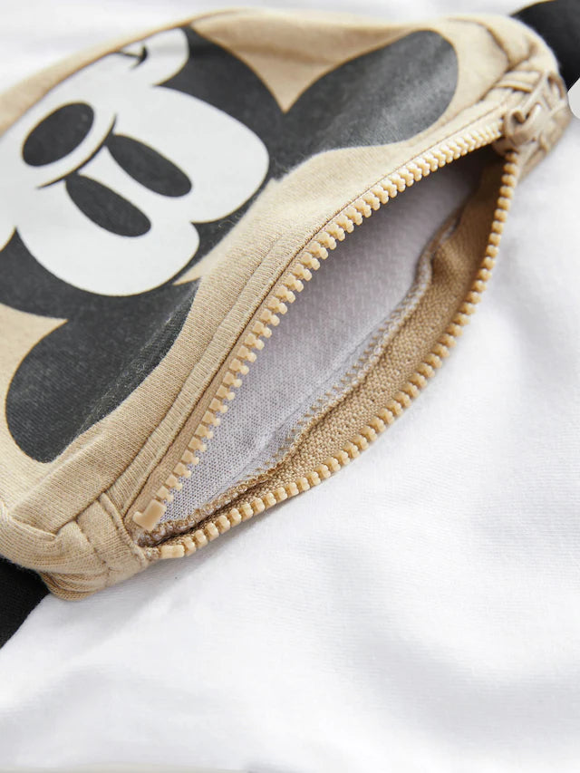 |Boy| Camiseta Branca Mickey Mouse Manga Curta 100% Algodão (3 meses a 8 anos)