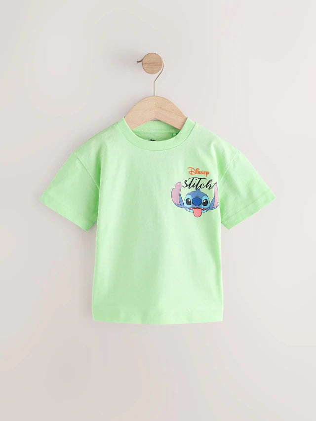 |Boy| Camiseta Lilo & Stitch Verde Manga Curta 100% Algodão (3 meses a 8 anos)