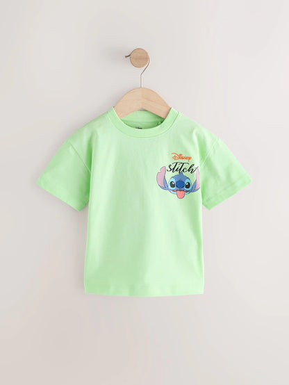 |Boy| Camiseta Lilo & Stitch Verde Manga Curta 100% Algodão (3 meses a 8 anos)
