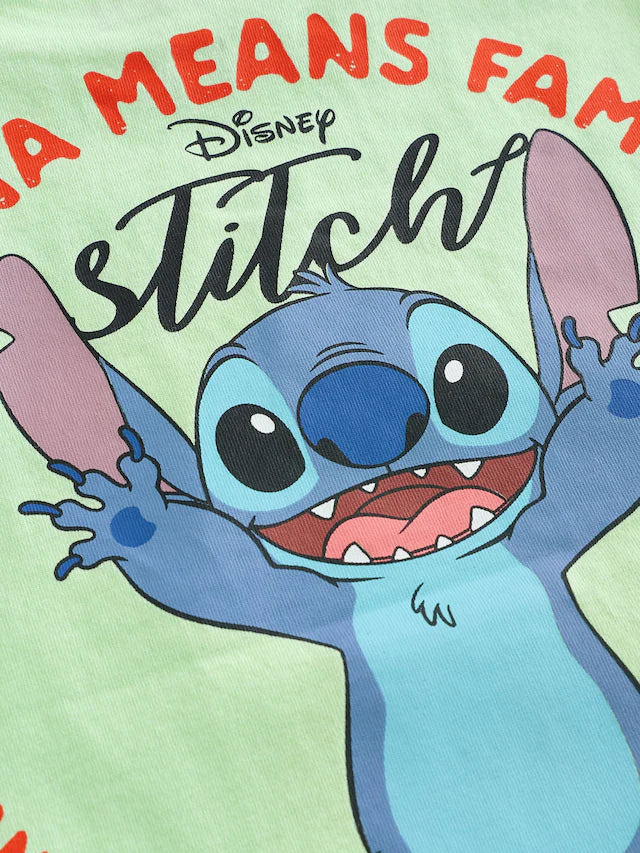 |Boy| Camiseta Lilo & Stitch Verde Manga Curta 100% Algodão (3 meses a 8 anos)