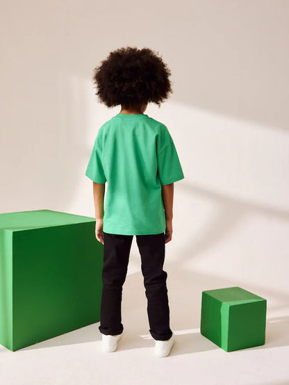 |BigBoy| Camiseta Verde Licenciada Do Minecraft (3-16 anos)